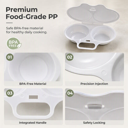 ⏳🔥LIMITED-TIME 50% OFF! ⏰Dual Cavity Microwave Egg Poacher – Quick oil‑free cooking, food‑grade PP & versatile. Perfect for busy mornings – healthy breakfast in minutes! ⚡🍳